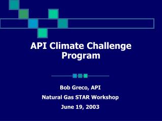 API Climate Challenge Program
