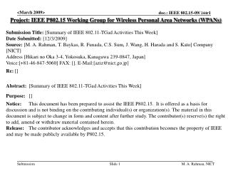 Project: IEEE P802.15 Working Group for Wireless Personal Area Networks (WPANs)