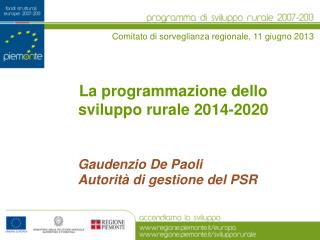 La programmazione dello sviluppo rurale 2014-2020