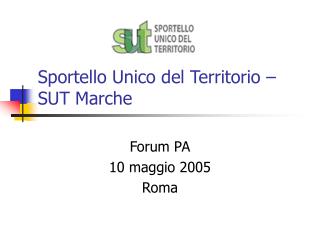 Sportello Unico del Territorio – SUT Marche