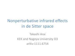 Nonperturbative infrared effects in de Sitter space