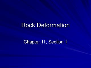 Rock Deformation