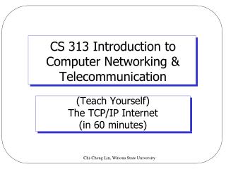 CS 313 Introduction to Computer Networking &amp; Telecommunication