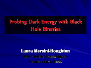 Probing Dark Energy with Black Hole Binaries