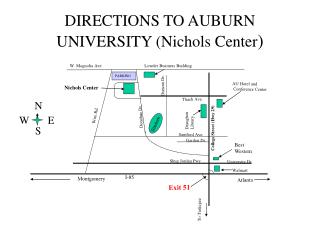 DIRECTIONS TO AUBURN UNIVERSITY (Nichols Center )