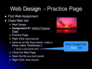 Web Design - Practice Page