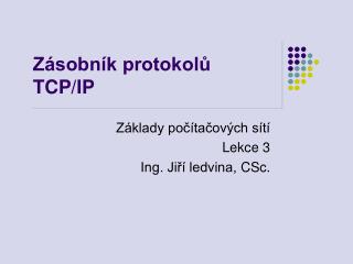 Zásobník protokolů TCP /IP
