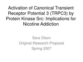 Sara Olson Original Research Proposal Spring 2007