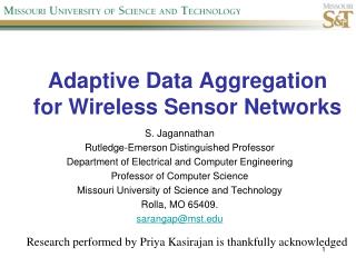 Adaptive Data Aggregation for Wireless Sensor Networks