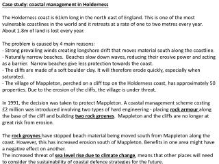 Case study: coastal management in Holderness