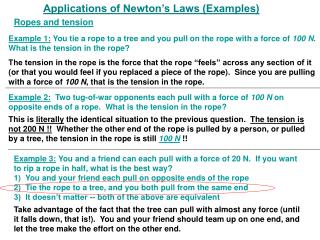 Applications of Newton’s Laws (Examples)