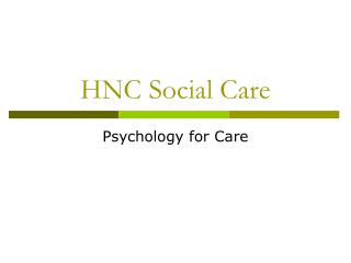 HNC Social Care