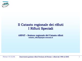 Catasto rifiuti: istituzione