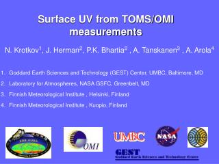 Surface UV from TOMS/OMI measurements