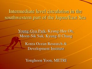 Intermediate level circulation in the southwestern part of the Japan/East Sea