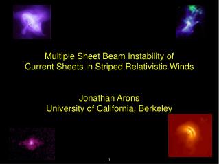 Multiple Sheet Beam Instability of Current Sheets in Striped Relativistic Winds Jonathan Arons