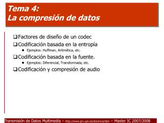 Tema 4: La compresión de datos