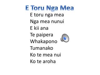 E toru nga mea Nga mea nunui E kii ana T e paipera Whakapono Tumanako Ko te mea nui