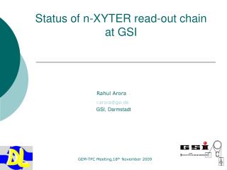 Status of n-XYTER read-out chain at GSI
