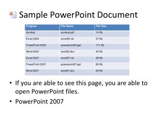 Sample PowerPoint Document