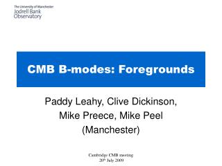 CMB B-modes: Foregrounds