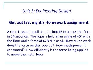 Unit 3: Engineering Design