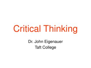 Critical Thinking