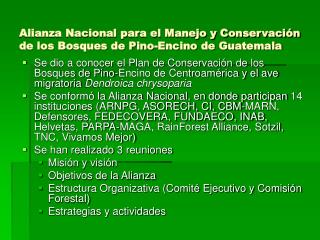 Alianza Nacional para el Manejo y Conservación de los Bosques de Pino-Encino de Guatemala