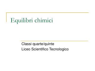 Equilibri chimici