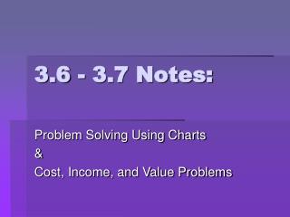 3.6 - 3.7 Notes: