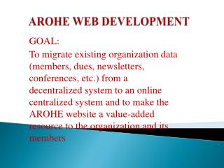 AROHE WEB DEVELOPMENT