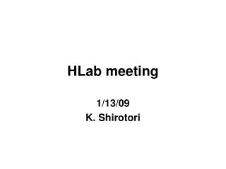 HLab meeting