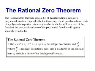 The Rational Zero Theorem