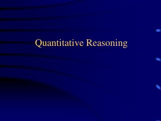 Quantitative Reasoning