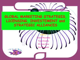 GLOBAL MARKETING STRATEGIS, LICENSING, INVESTEMENT and STRATEGIC ALLIANCES