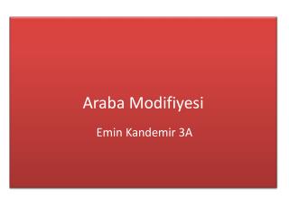 Araba Modifiyesi