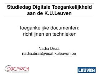 Studiedag Digitale Toegankelijkheid aan de K.U.Leuven