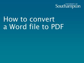 How to convert a Word file to PDF