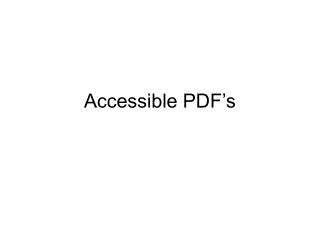 Accessible PDF’s