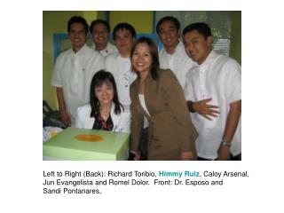 Left to Right (Back): Richard Toribio, Himmy Ruiz , Caloy Arsenal,