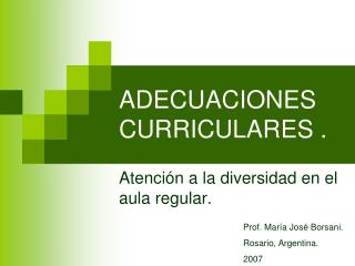 ADECUACIONES CURRICULARES .