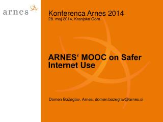 ARNES‘ MOOC on Safer Internet Use