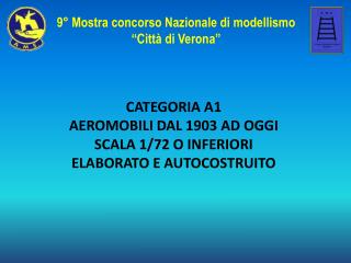 CATEGORIA A1 AEROMOBILI DAL 1903 AD OGGI SCALA 1/72 O INFERIORI ELABORATO E AUTOCOSTRUITO