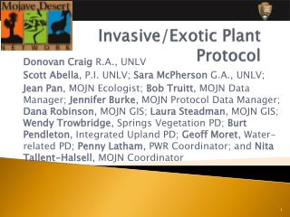 Invasive/Exotic Plant Protocol