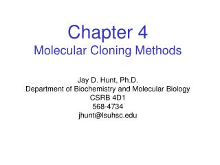 Chapter 4 Molecular Cloning Methods