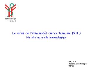 Le virus de l’immunodéficience humaine (VIH) Histoire naturelle immunologique