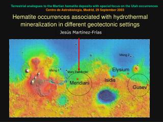 Terrestrial analogues to the Martian hematite deposits with special focus on the Utah occurrences