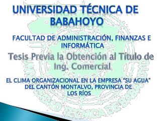 UNIVERSIDAD TÉCNICA DE BABAHOYO