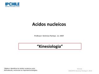 Acidos nucleícos Professor: Verónica Pantoja . Lic. MSP.