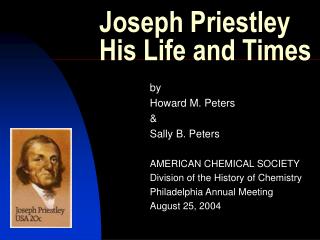 Joseph Priestley His Life and Times